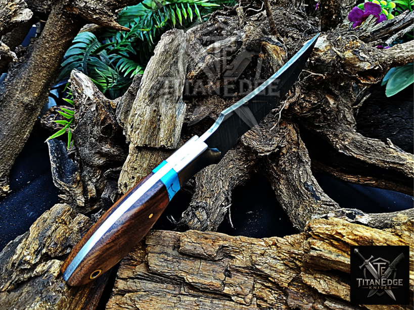 Personalized Handmade Damascus Steel Bowie Knife Hunting Knife: Forged Camping Knife, Gift for Groomsmen With Leather Sheath