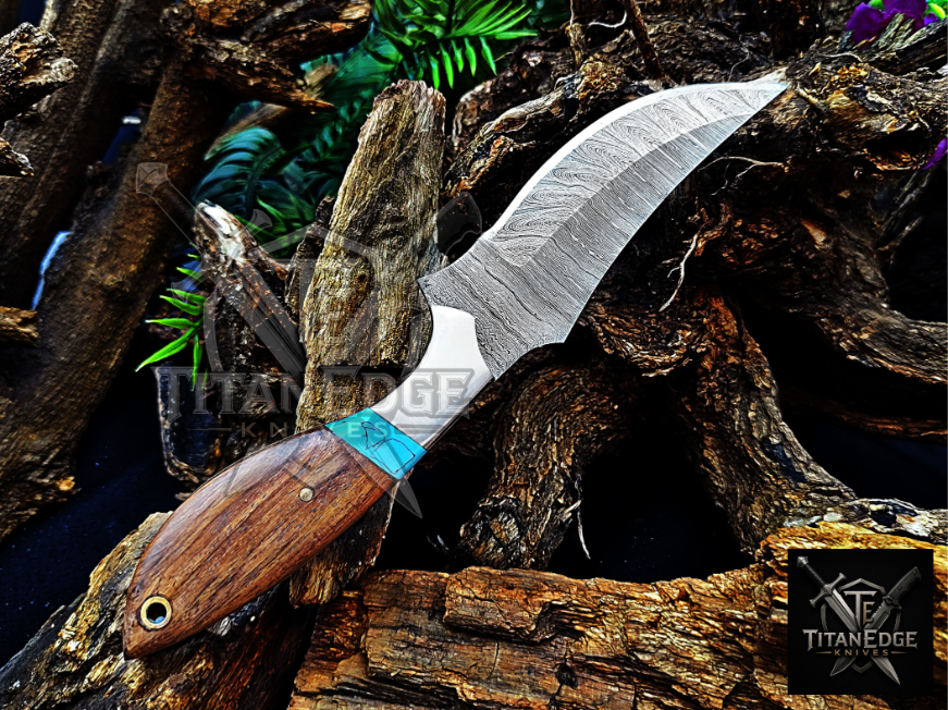 Personalized Handmade Damascus Steel Bowie Knife Hunting Knife: Forged Camping Knife, Gift for Groomsmen With Leather Sheath