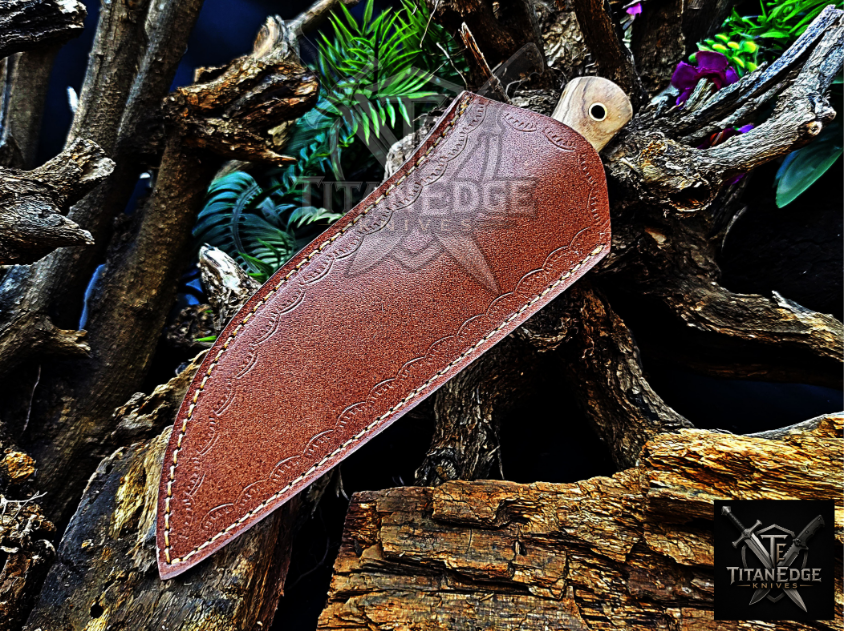 Personalized Handmade Damascus Steel Bowie Knife Hunting Knife: Forged Camping Knife, Gift for Groomsmen With Leather Sheath