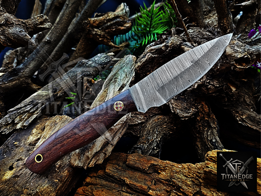 Personalized Handmade Damascus Steel Bowie Knife Hunting Knife: Forged Camping Knife, Gift for Groomsmen With Leather Sheath
