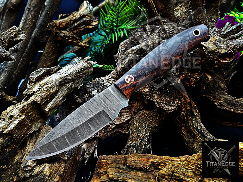 Personalized Handmade Damascus Steel Bowie Knife Hunting Knife: Forged Camping Knife, Gift for Groomsmen With Leather Sheath