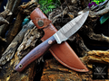 Personalized Handmade Damascus Steel Bowie Knife Hunting Knife: Forged Camping Knife, Gift for Groomsmen With Leather Sheath
