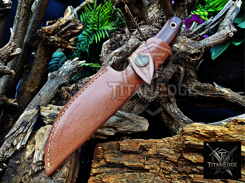 Personalized Handmade Damascus Steel Bowie Knife Hunting Knife: Forged Camping Knife, Gift for Groomsmen With Leather Sheath