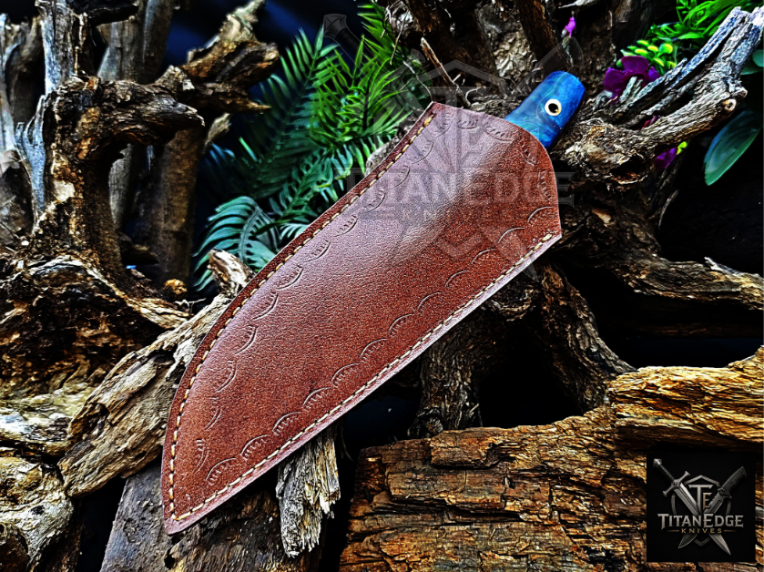 Personalized Handmade Damascus Steel Bowie Knife Hunting Knife: Forged Camping Knife, Gift for Groomsmen With Leather Sheath