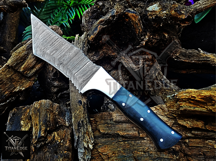 Personalized Handmade Damascus Steel Bowie Knife Hunting Knife: Forged Camping Knife, Gift for Groomsmen With Leather Sheath