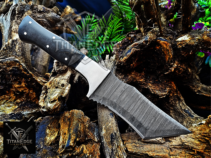 Personalized Handmade Damascus Steel Bowie Knife Hunting Knife: Forged Camping Knife, Gift for Groomsmen With Leather Sheath