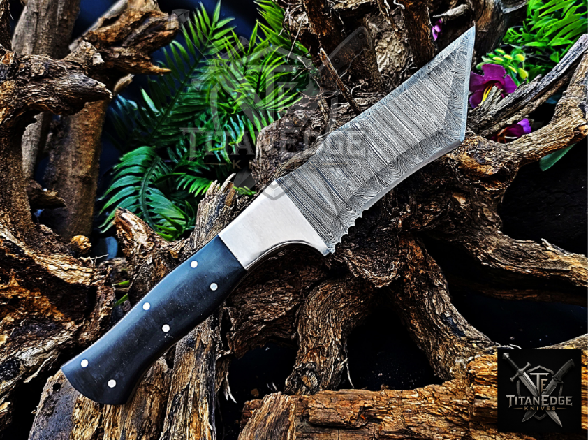 Personalized Handmade Damascus Steel Bowie Knife Hunting Knife: Forged Camping Knife, Gift for Groomsmen With Leather Sheath