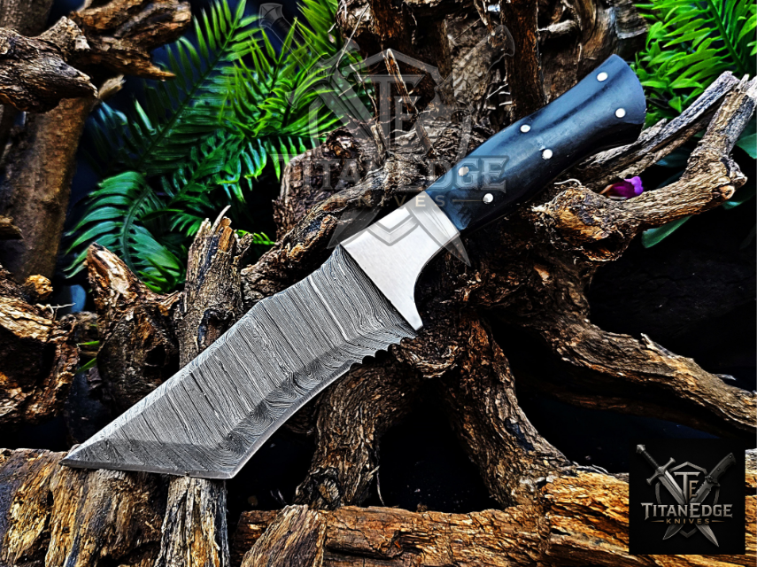 Personalized Handmade Damascus Steel Bowie Knife Hunting Knife: Forged Camping Knife, Gift for Groomsmen With Leather Sheath