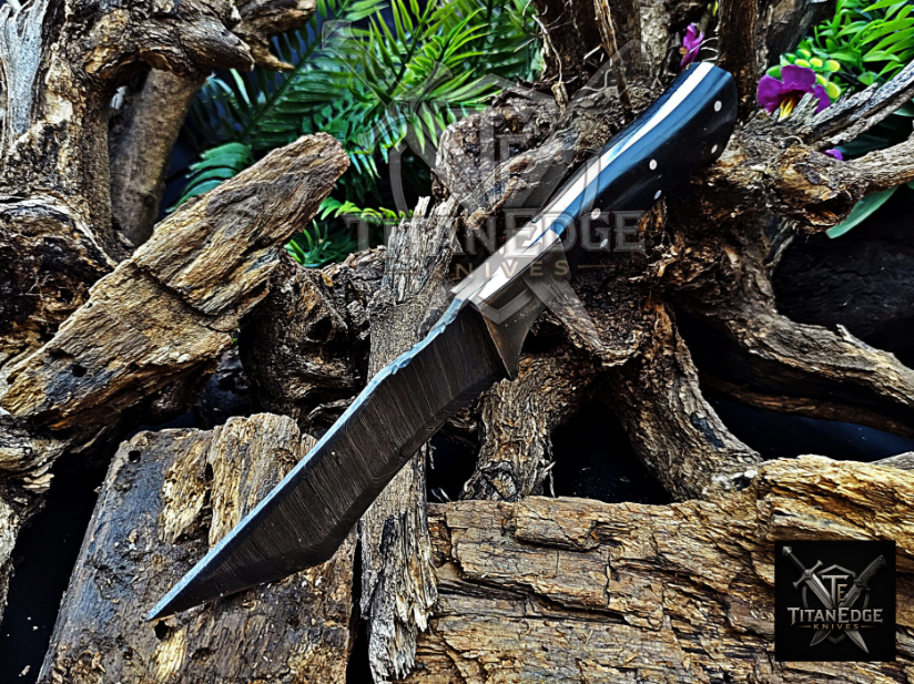 Personalized Handmade Damascus Steel Bowie Knife Hunting Knife: Forged Camping Knife, Gift for Groomsmen With Leather Sheath
