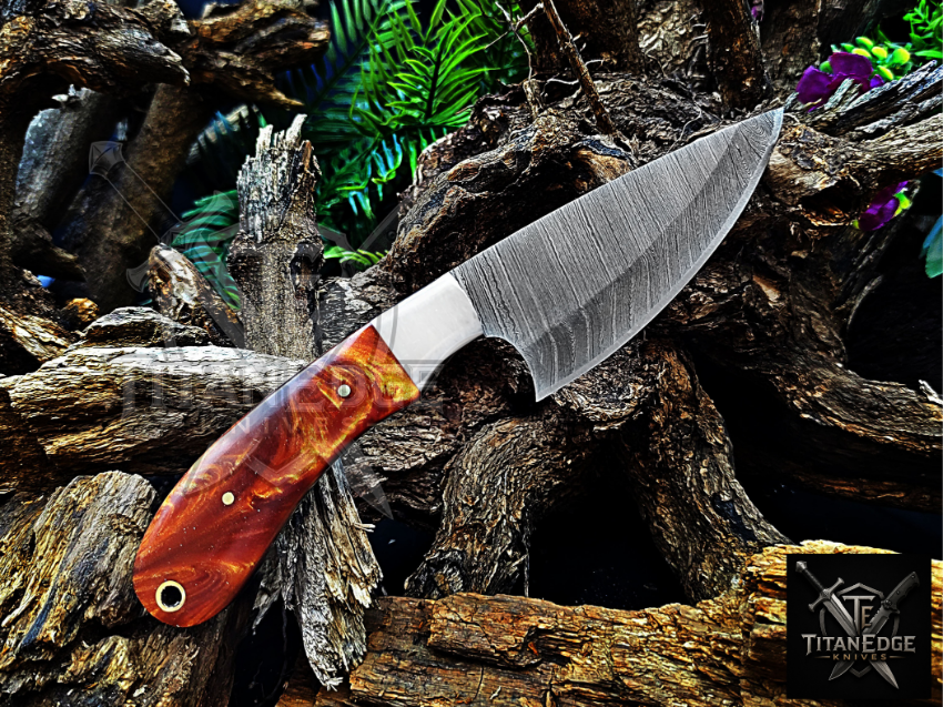 Personalized Handmade Damascus Steel Bowie Knife Hunting Knife: Forged Camping Knife, Gift for Groomsmen With Leather Sheath