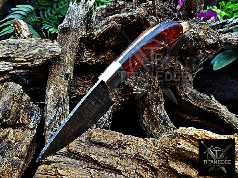 Personalized Handmade Damascus Steel Bowie Knife Hunting Knife: Forged Camping Knife, Gift for Groomsmen With Leather Sheath