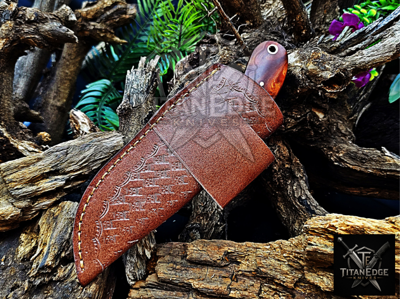Personalized Handmade Damascus Steel Bowie Knife Hunting Knife: Forged Camping Knife, Gift for Groomsmen With Leather Sheath