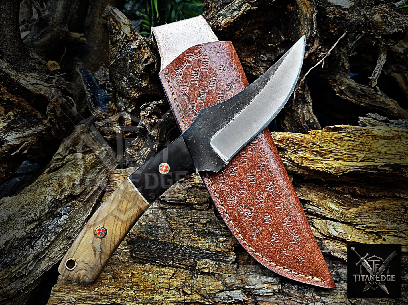 Personalized Handmade Damascus Steel Bowie Knife Hunting Knife: Forged Camping Knife, Gift for Groomsmen With Leather Sheath