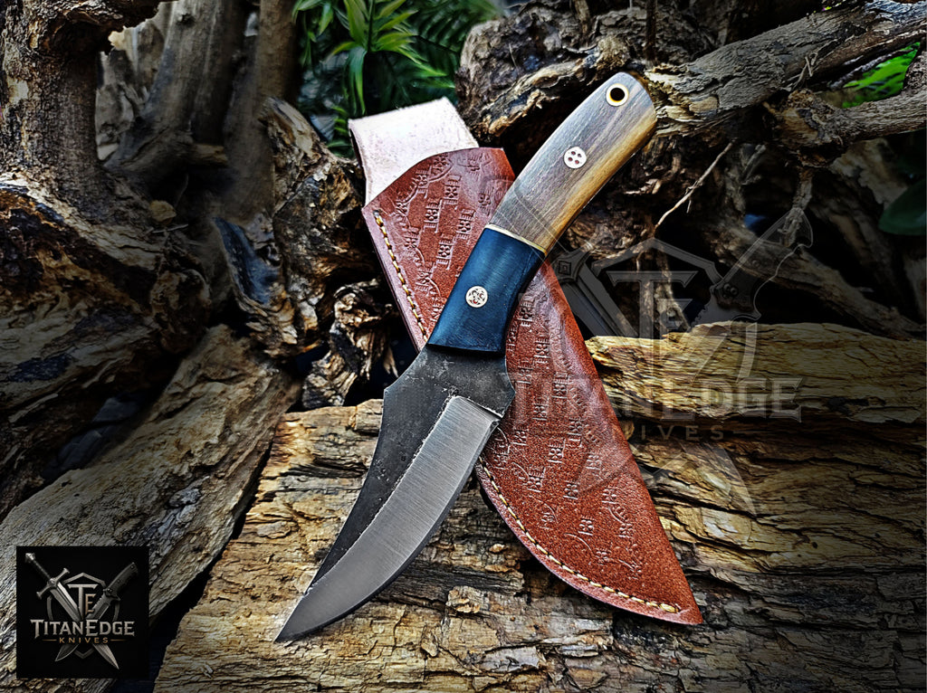 Personalized Handmade Damascus Steel Bowie Knife Hunting Knife: Forged Camping Knife, Gift for Groomsmen With Leather Sheath