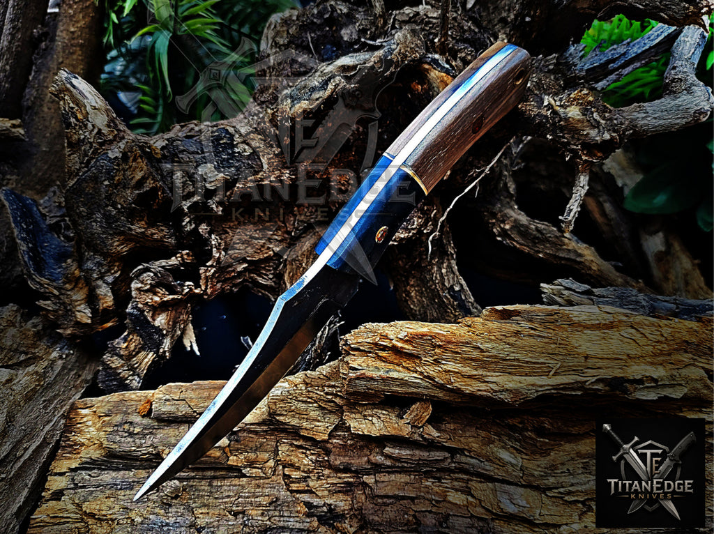 Personalized Handmade Damascus Steel Bowie Knife Hunting Knife: Forged Camping Knife, Gift for Groomsmen With Leather Sheath