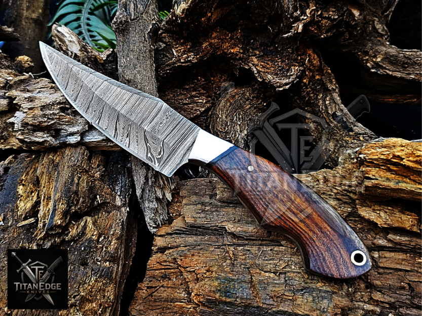 Personalized Handmade Damascus Steel Bowie Knife Hunting Knife: Forged Camping Knife, Gift for Groomsmen With Leather Sheath
