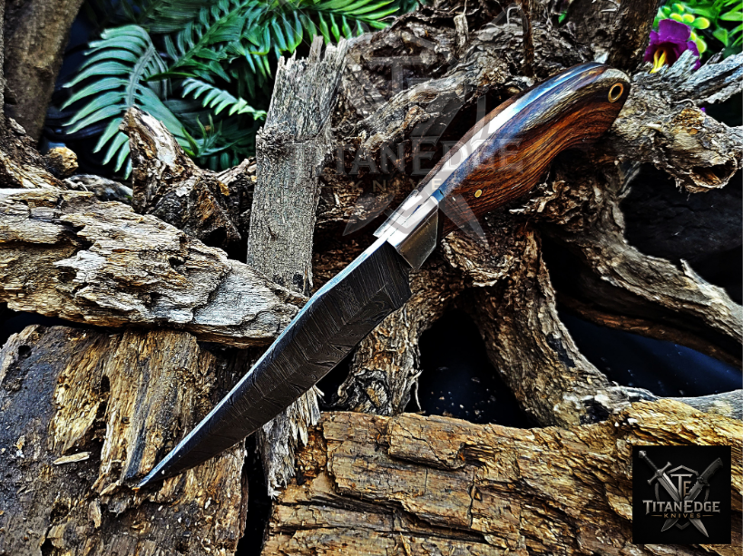 Personalized Handmade Damascus Steel Bowie Knife Hunting Knife: Forged Camping Knife, Gift for Groomsmen With Leather Sheath