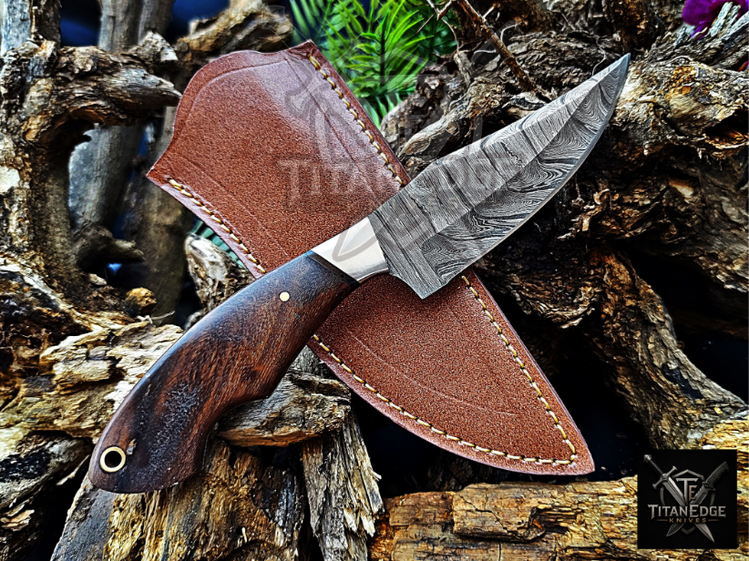 Personalized Handmade Damascus Steel Bowie Knife Hunting Knife: Forged Camping Knife, Gift for Groomsmen With Leather Sheath