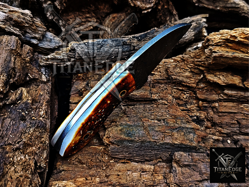 Personalized Handmade Damascus Steel Bowie Knife Hunting Knife: Forged Camping Knife, Gift for Groomsmen With Leather Sheath