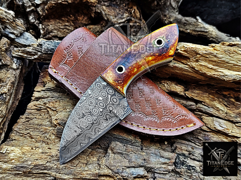 Personalized Handmade Damascus Steel Bowie Knife Hunting Knife: Forged Camping Knife, Gift for Groomsmen With Leather Sheath