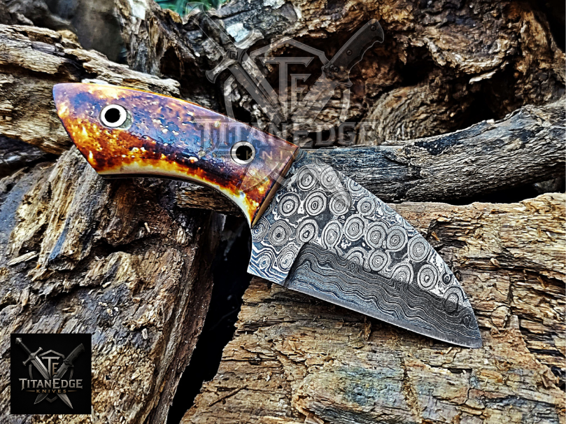 Personalized Handmade Damascus Steel Bowie Knife Hunting Knife: Forged Camping Knife, Gift for Groomsmen With Leather Sheath