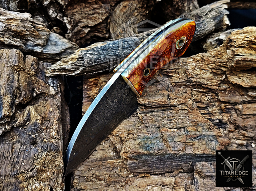 Personalized Handmade Damascus Steel Bowie Knife Hunting Knife: Forged Camping Knife, Gift for Groomsmen With Leather Sheath
