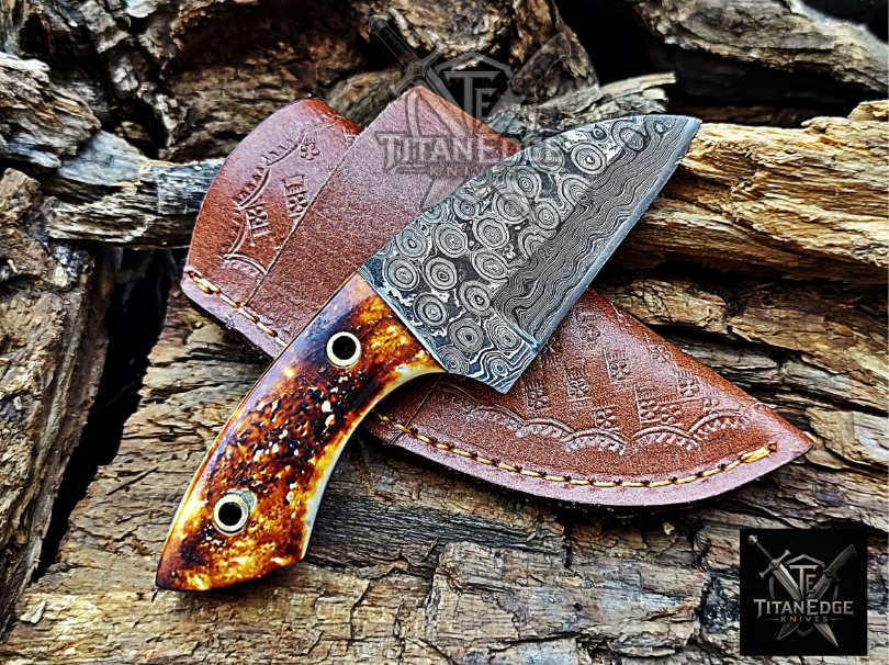 Personalized Handmade Damascus Steel Bowie Knife Hunting Knife: Forged Camping Knife, Gift for Groomsmen With Leather Sheath