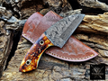 Personalized Handmade Damascus Steel Bowie Knife Hunting Knife: Forged Camping Knife, Gift for Groomsmen With Leather Sheath