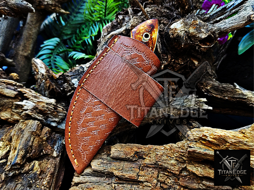 Personalized Handmade Damascus Steel Bowie Knife Hunting Knife: Forged Camping Knife, Gift for Groomsmen With Leather Sheath