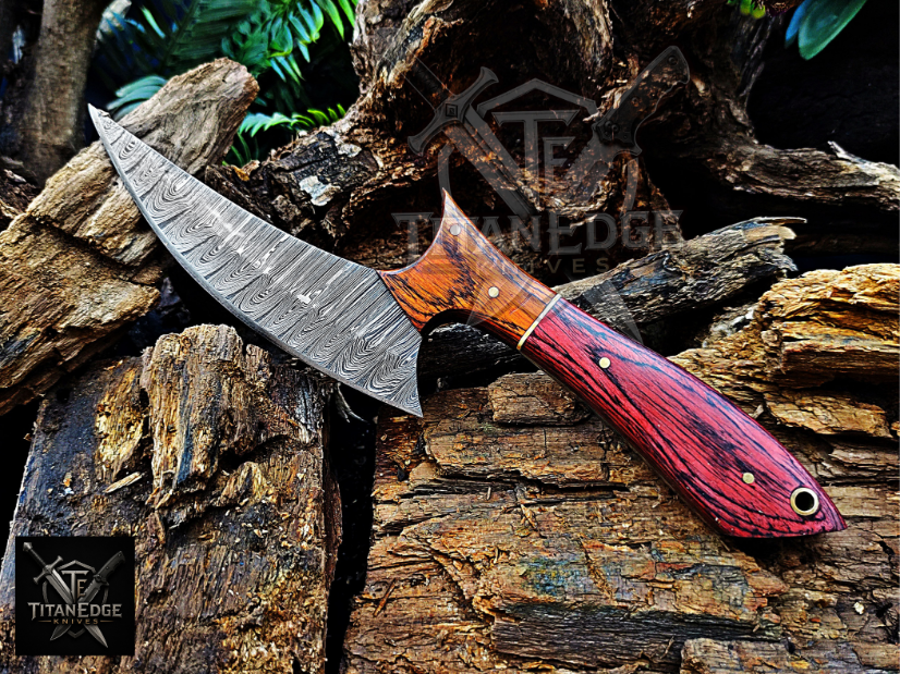 Personalized Handmade Damascus Steel Bowie Knife Hunting Knife: Forged Camping Knife, Gift for Groomsmen With Leather Sheath