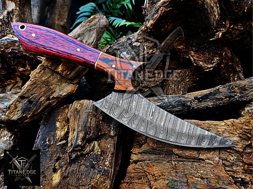 Personalized Handmade Damascus Steel Bowie Knife Hunting Knife: Forged Camping Knife, Gift for Groomsmen With Leather Sheath