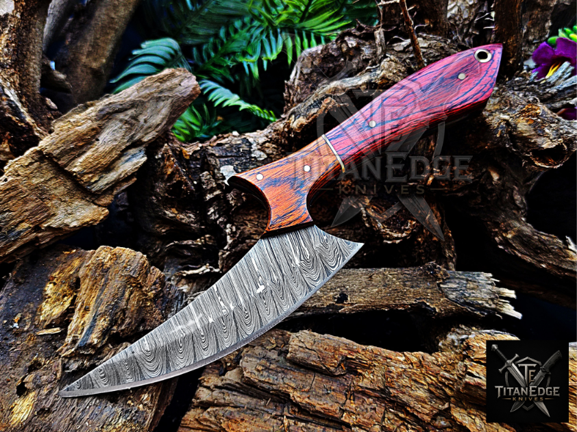 Personalized Handmade Damascus Steel Bowie Knife Hunting Knife: Forged Camping Knife, Gift for Groomsmen With Leather Sheath