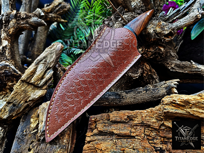 Personalized Handmade Damascus Steel Bowie Knife Hunting Knife: Forged Camping Knife, Gift for Groomsmen With Leather Sheath
