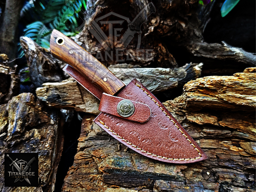 Personalized Handmade Damascus Steel Bowie Knife Hunting Knife: Forged Camping Knife, Gift for Groomsmen With Leather Sheath