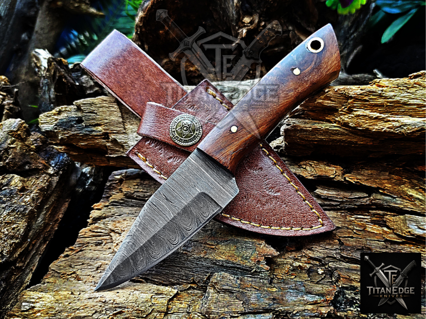 Personalized Handmade Damascus Steel Bowie Knife Hunting Knife: Forged Camping Knife, Gift for Groomsmen With Leather Sheath