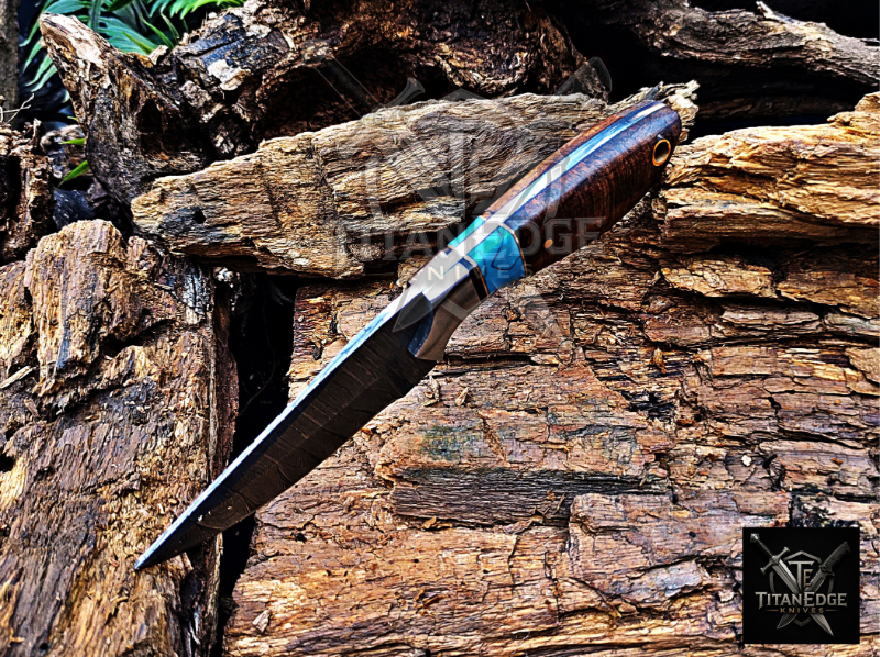 Personalized Handmade Damascus Steel Bowie Knife Hunting Knife: Forged Camping Knife, Gift for Groomsmen With Leather Sheath
