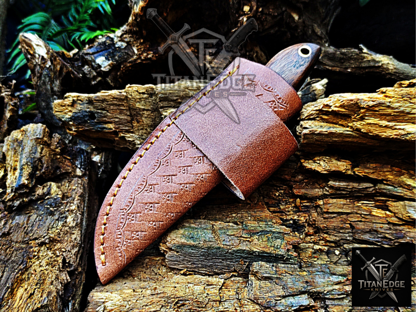 Personalized Handmade Damascus Steel Bowie Knife Hunting Knife: Forged Camping Knife, Gift for Groomsmen With Leather Sheath