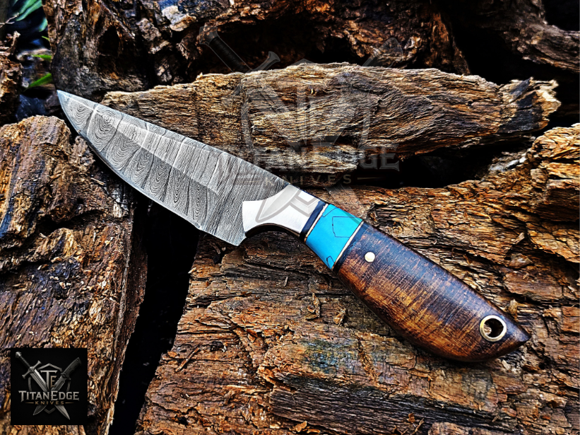 Personalized Handmade Damascus Steel Bowie Knife Hunting Knife: Forged Camping Knife, Gift for Groomsmen With Leather Sheath