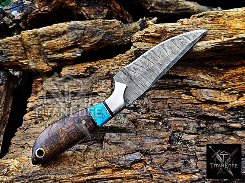 Personalized Handmade Damascus Steel Bowie Knife Hunting Knife: Forged Camping Knife, Gift for Groomsmen With Leather Sheath