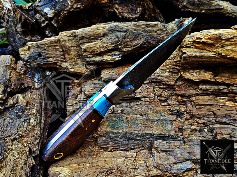 Personalized Handmade Damascus Steel Bowie Knife Hunting Knife: Forged Camping Knife, Gift for Groomsmen With Leather Sheath
