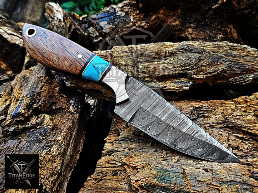 Personalized Handmade Damascus Steel Bowie Knife Hunting Knife: Forged Camping Knife, Gift for Groomsmen With Leather Sheath