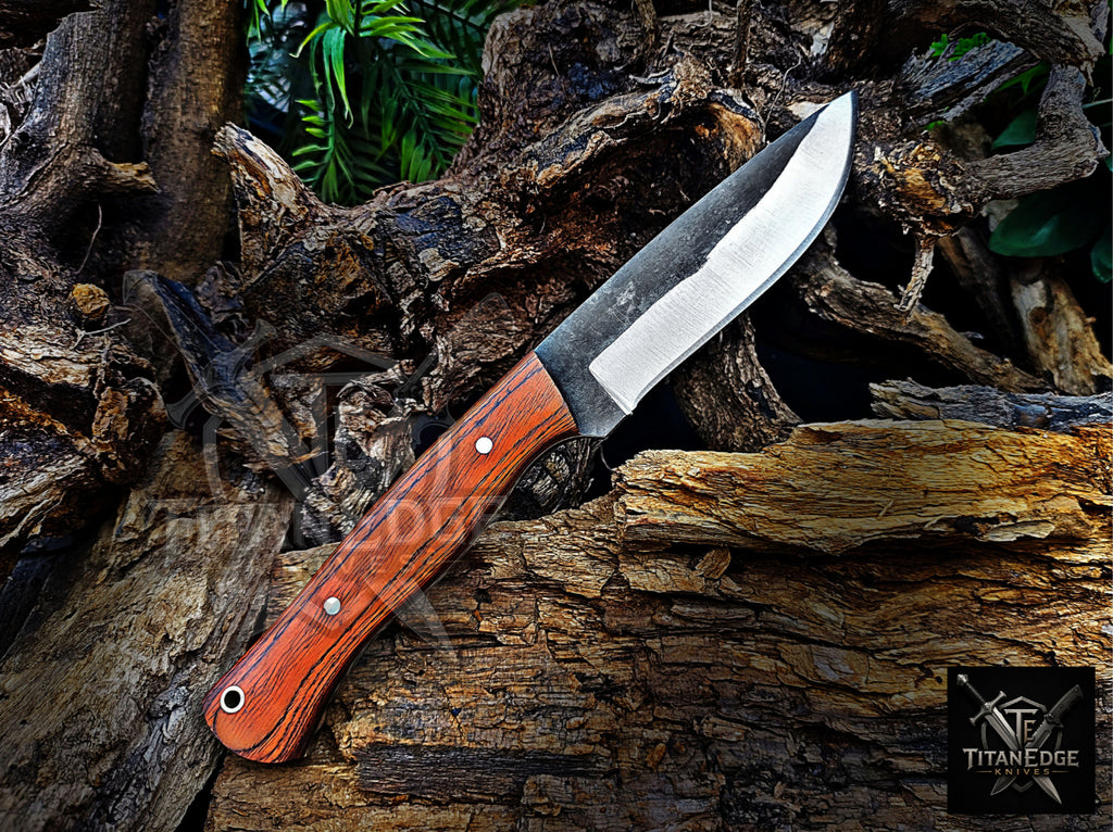 Personalized Handmade Damascus Steel Bowie Knife Hunting Knife: Forged Camping Knife, Gift for Groomsmen With Leather Sheath