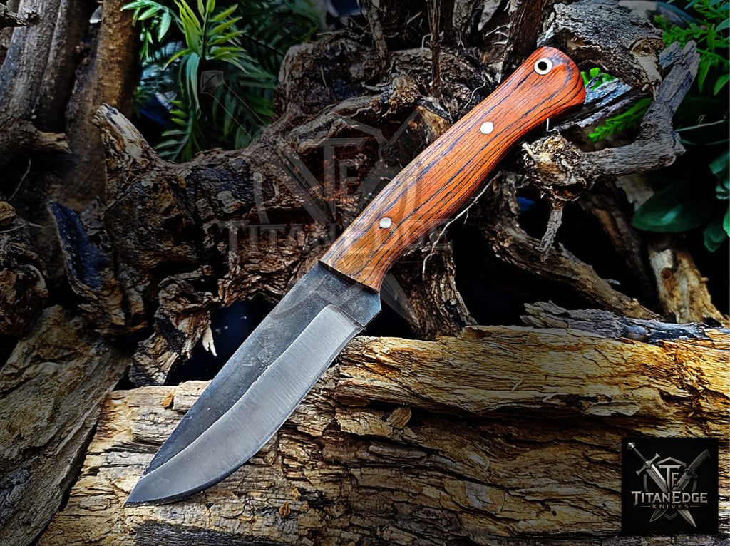 Personalized Handmade Damascus Steel Bowie Knife Hunting Knife: Forged Camping Knife, Gift for Groomsmen With Leather Sheath