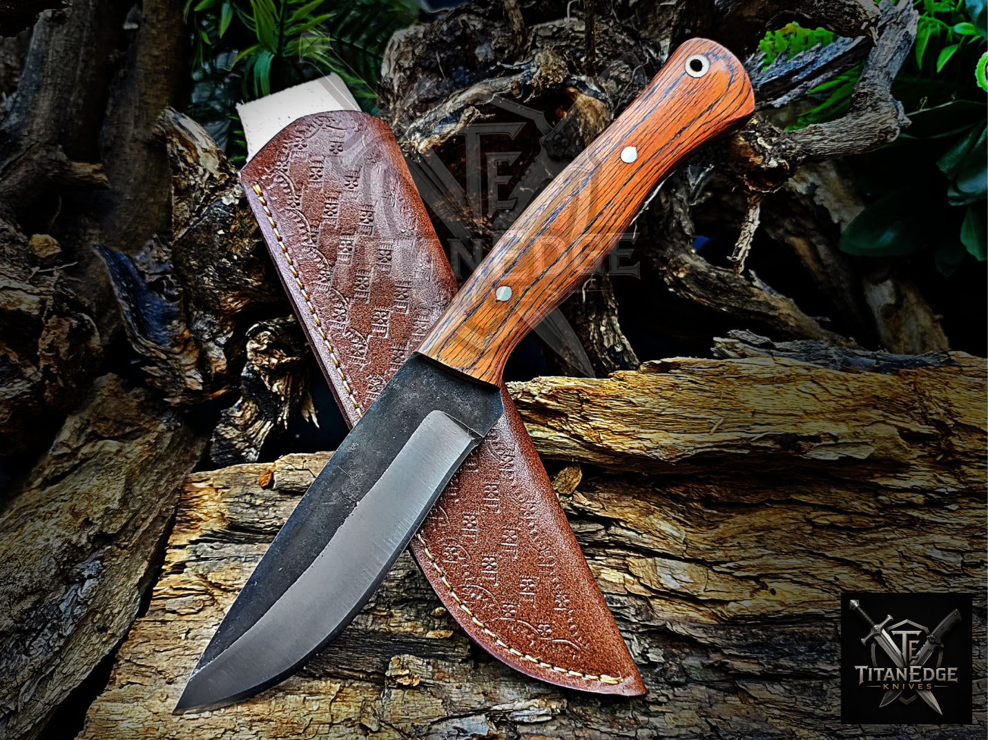 Personalized Handmade Damascus Steel Bowie Knife Hunting Knife: Forged Camping Knife, Gift for Groomsmen With Leather Sheath