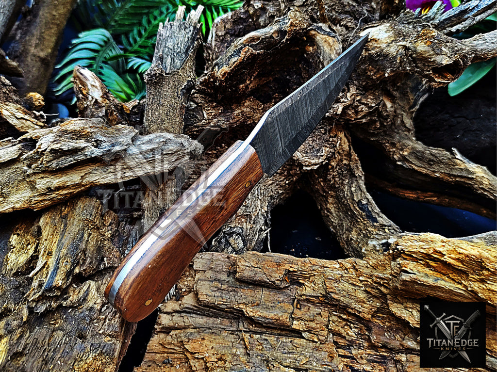 Personalized Handmade Damascus Steel Bowie Knife Hunting Knife: Forged Camping Knife, Gift for Groomsmen With Leather Sheath