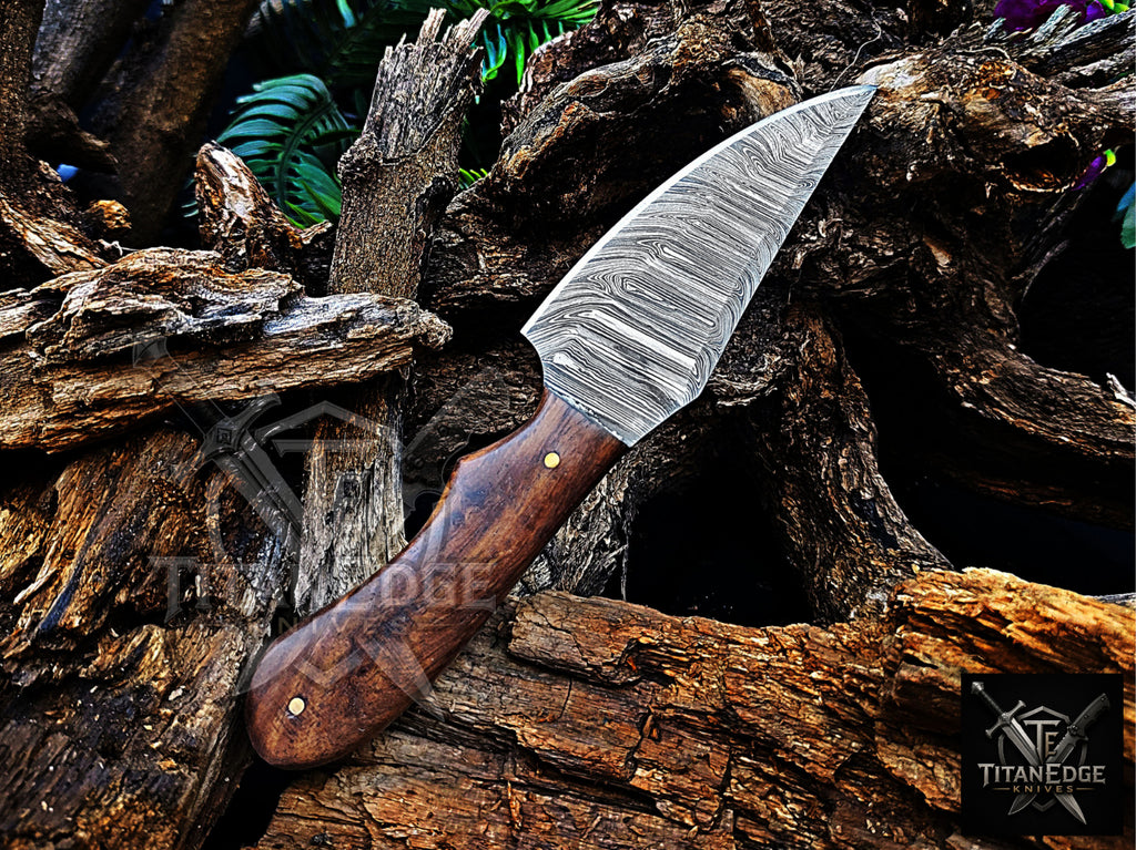 Personalized Handmade Damascus Steel Bowie Knife Hunting Knife: Forged Camping Knife, Gift for Groomsmen With Leather Sheath