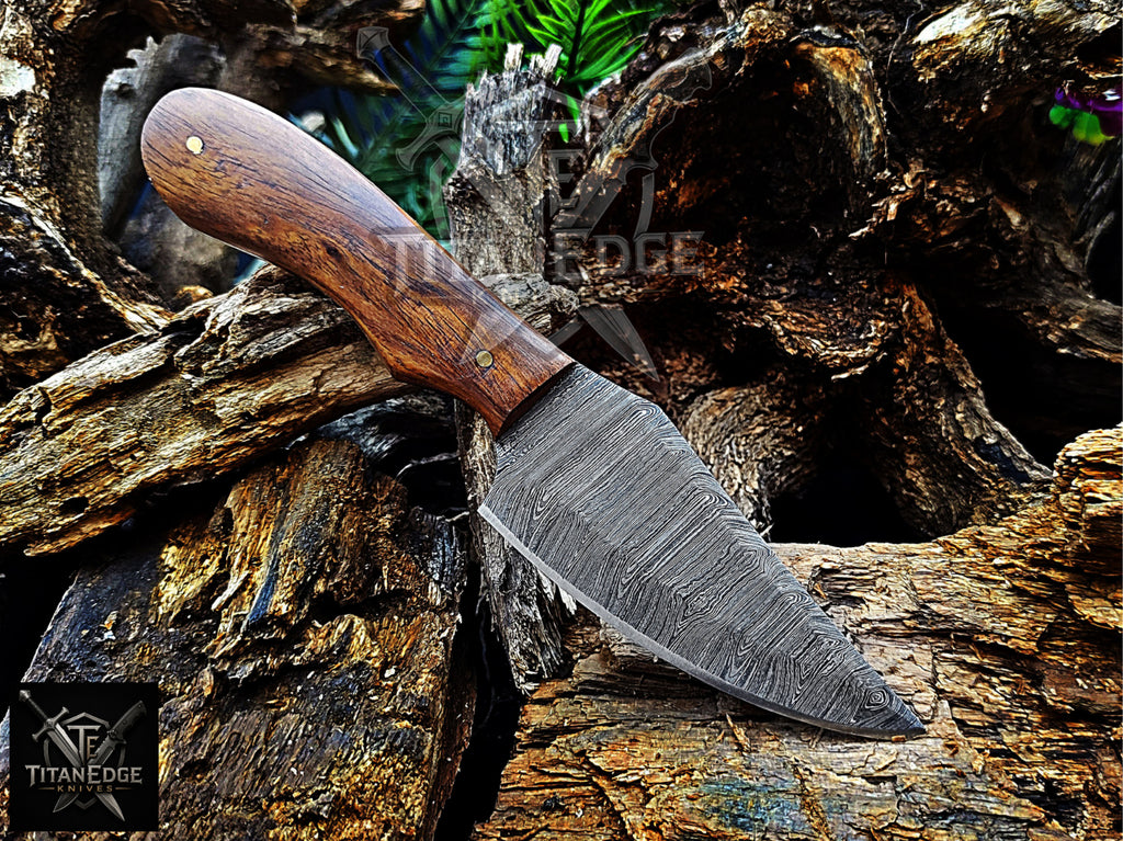 Personalized Handmade Damascus Steel Bowie Knife Hunting Knife: Forged Camping Knife, Gift for Groomsmen With Leather Sheath