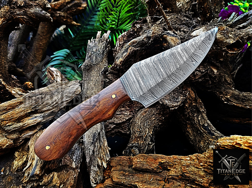 Personalized Handmade Damascus Steel Bowie Knife Hunting Knife: Forged Camping Knife, Gift for Groomsmen With Leather Sheath