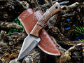 Personalized Handmade Damascus Steel Bowie Knife Hunting Knife: Forged Camping Knife, Gift for Groomsmen With Leather Sheath