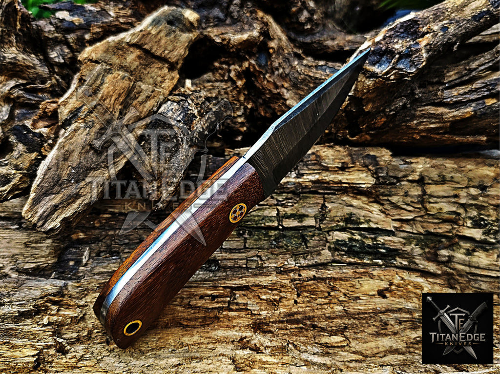 Personalized Handmade Damascus Steel Bowie Knife Hunting Knife: Forged Camping Knife, Gift for Groomsmen With Leather Sheath
